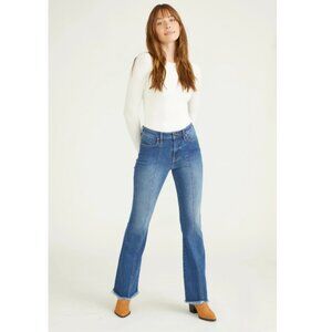 Vigoss Marley Mid Rise Front Seam Flare Jean Indigo - 00
